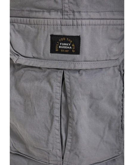 FUNKY BUDDHA Men's cargo shorts FBM013-030-03 STEEL GREY