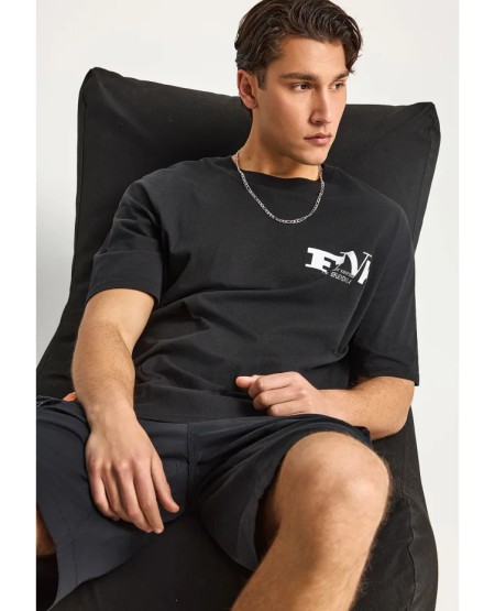FUNKY BUDDHA Ανδρική cargo βερμούδα FBM013-030-03 BLACK