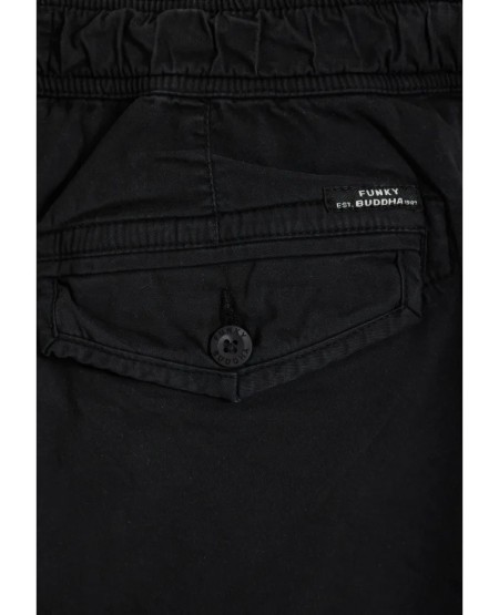 FUNKY BUDDHA Ανδρική cargo βερμούδα FBM013-030-03 BLACK