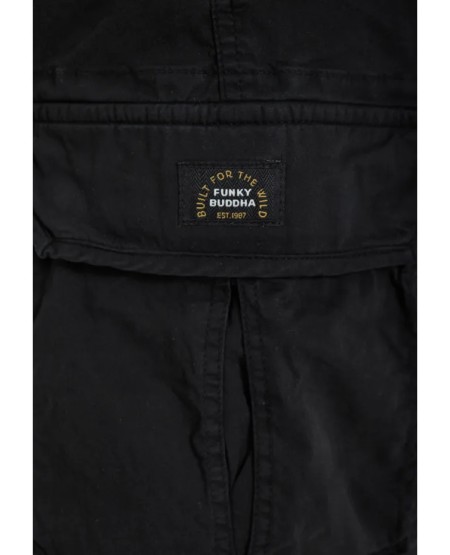 FUNKY BUDDHA Ανδρική cargo βερμούδα FBM013-030-03 BLACK