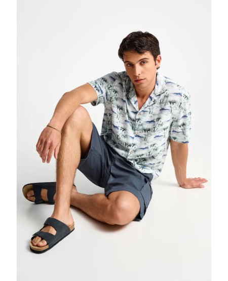 FUNKY BUDDHA Ανδρική cargo βερμούδα FBM013-030-03 DUSTY BLUE