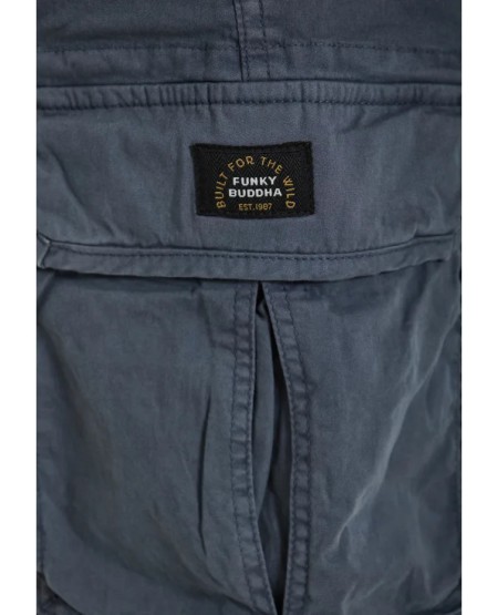 FUNKY BUDDHA Ανδρική cargo βερμούδα FBM013-030-03 DUSTY BLUE