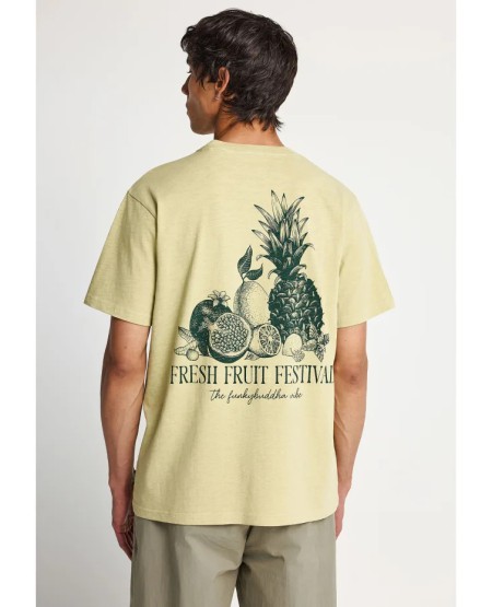 Ανδρικό βαμβακερό t-shirt με τύπωμα στην πλάτη FBM013-082-04 FOAM GREEN