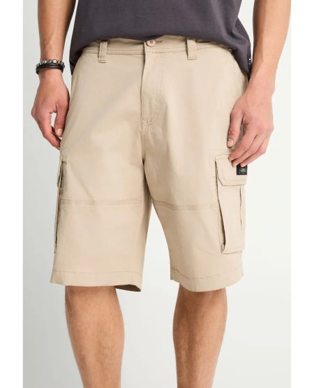 FUNKY BUDDHA Ανδρική cargo βερμούδα FBM013-030-03 GREIGE