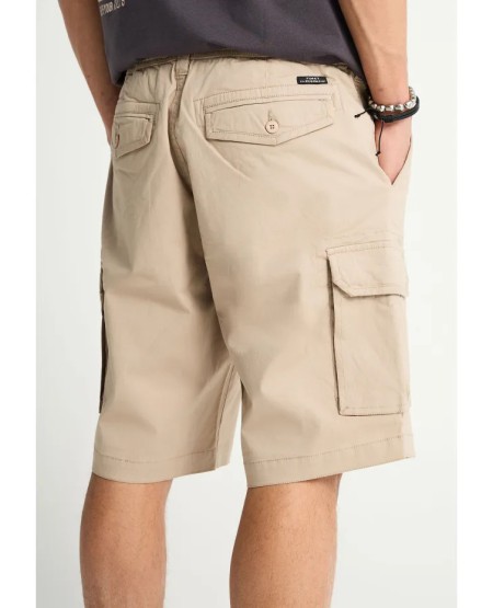 FUNKY BUDDHA Ανδρική cargo βερμούδα FBM013-030-03 GREIGE