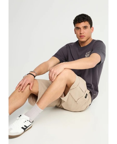 FUNKY BUDDHA Ανδρική cargo βερμούδα FBM013-030-03 GREIGE