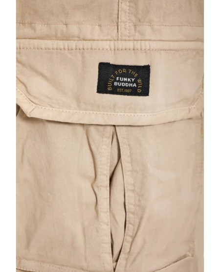FUNKY BUDDHA Men's cargo shorts FBM013-030-03 GREIGE