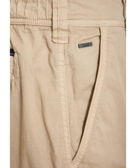 FUNKY BUDDHA Ανδρική cargo βερμούδα FBM013-030-03 GREIGE