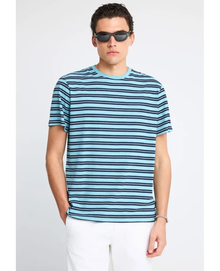 FUNKY BUDDHA  Ανδρικό ριγέ t-shirt...