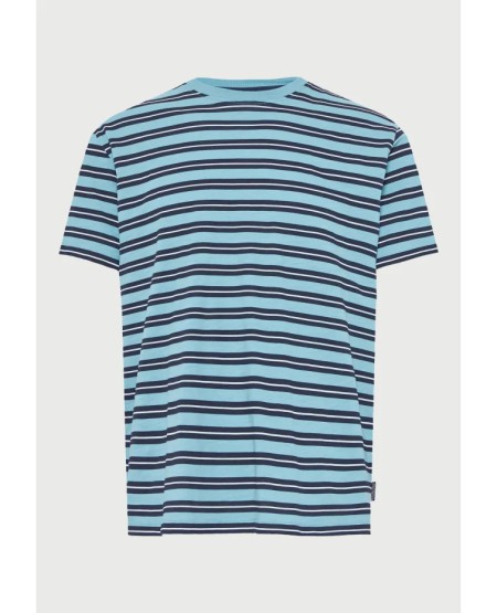 FUNKY BUDDHA  Ανδρικό ριγέ t-shirt από βαμβάκι FBM013-303-04 RETRO BLUE