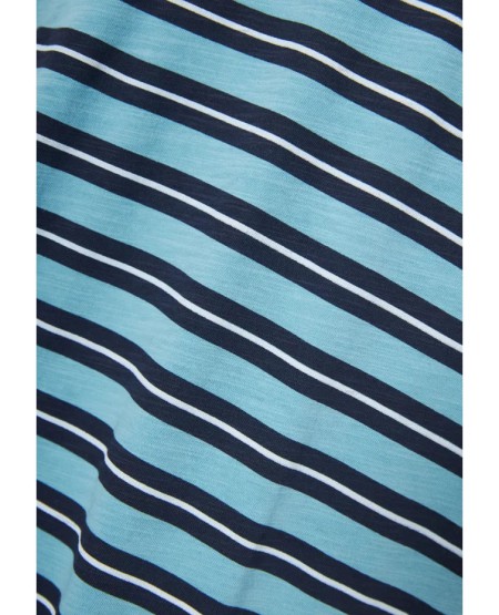 FUNKY BUDDHA  Ανδρικό ριγέ t-shirt από βαμβάκι FBM013-303-04 RETRO BLUE