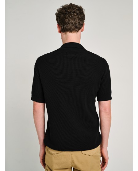 STAFF JEANS Soren Ανδρικό Πλεκτό Πόλο Γυακά 64-206.055 BLACK