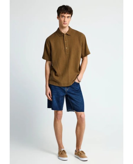 FUNKY BUDDHA Men's polo shirt FBM013-005-11 WOOD