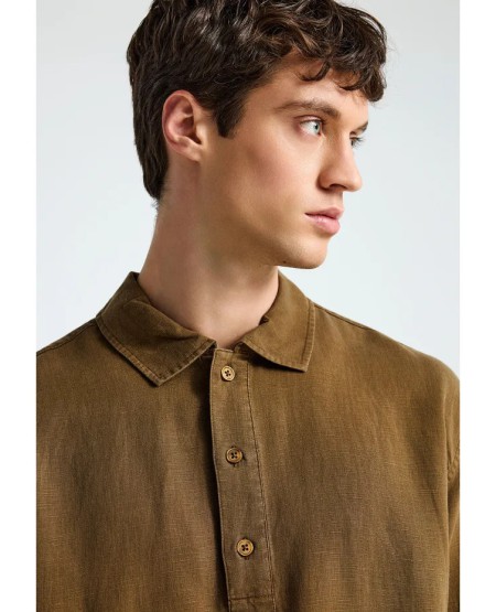 FUNKY BUDDHA Men's polo shirt FBM013-005-11 WOOD