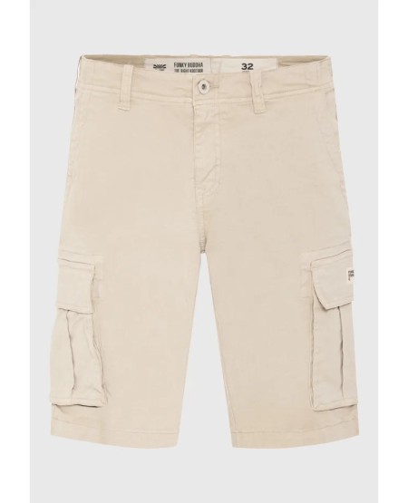FUNKY BUDDHA Men's cargo shorts FBM013-002-03 GREIGE
