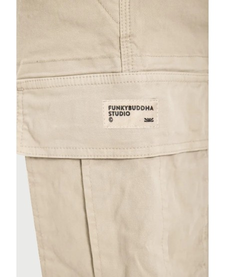 FUNKY BUDDHA Men's cargo shorts FBM013-002-03 GREIGE