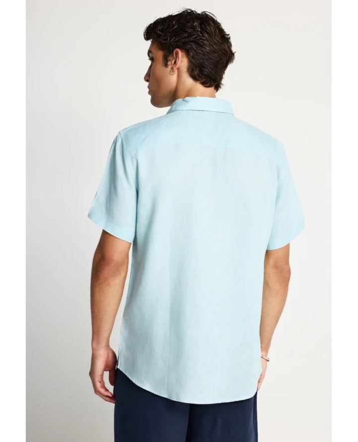 FUNKY BUDDHA Men's short-sleeve linen...