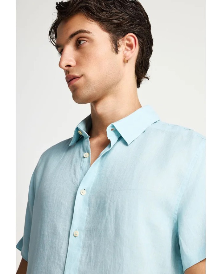 FUNKY BUDDHA Men's short-sleeve linen...