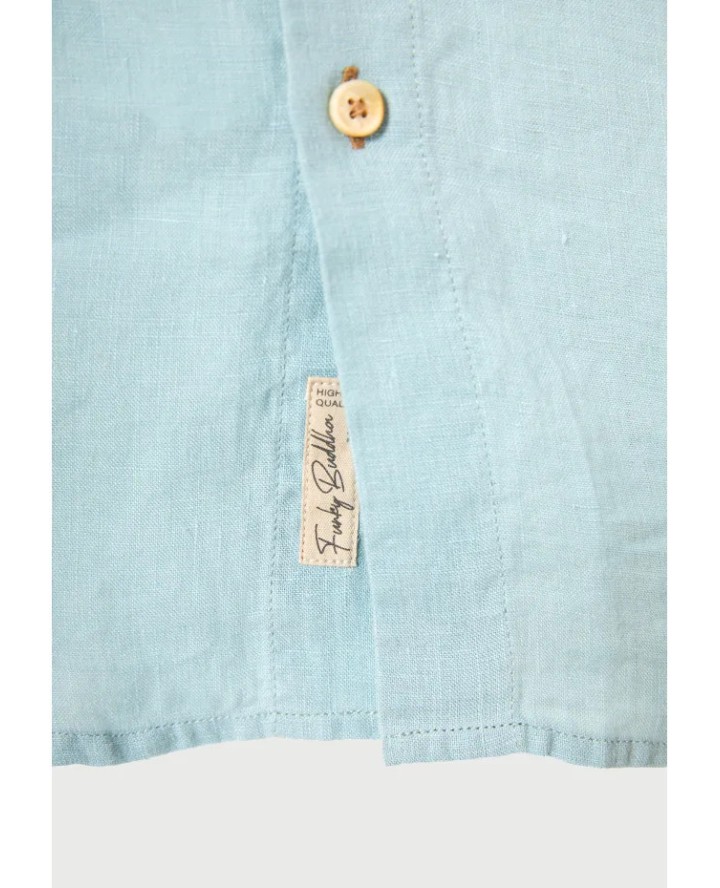 FUNKY BUDDHA Men's short-sleeve linen...