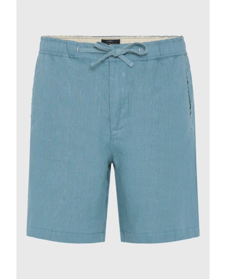 FUNKY BUDDHA Ανδρική λινή chino βερμούδα FBM013-009-03 INDIGO