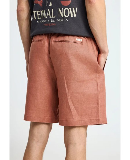 FUNKY BUDDHA Men's linen chino shorts FBM013-009-03 COPPER BROWN