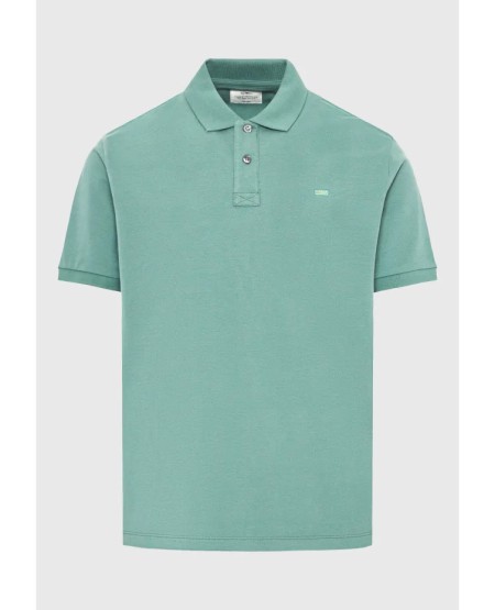 FUNKY BUDDHA Essential μπλούζα πόλο από βαμβάκι FBM013-001-11 GREEN LAKE