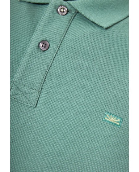 FUNKY BUDDHA Essential μπλούζα πόλο από βαμβάκι FBM013-001-11 GREEN LAKE